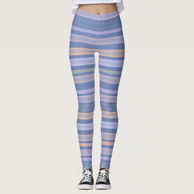Blåskuggor rand leggings (Framsida)