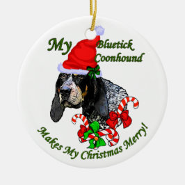 Blåskuren Coonhound-julklappar Ornament