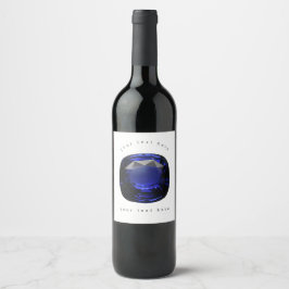 Blåskuren Sapphire Vinflaska Etikett