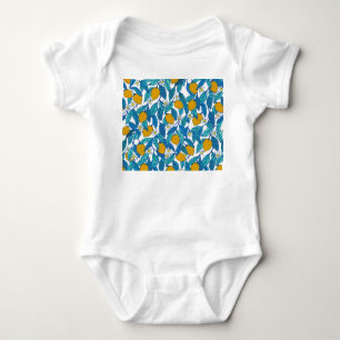 Blåslemon: Utformning av vattenfärgen Blommigt. T Shirt