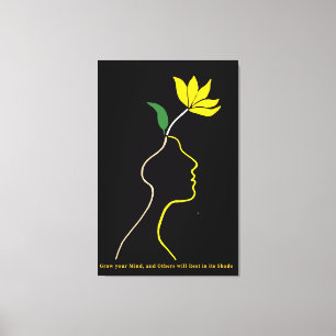 Blåsludd - Minimalistisk huvuddesign för Blommigt Canvastryck
