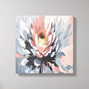 Blåslummet: Abstraktens Rosa Lotus Flower Art Canvastryck