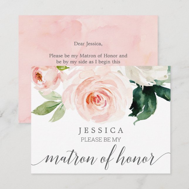 Blåslummet kommer att bli min Matron med hedersbet Inbjudningar (Fram/baksida)