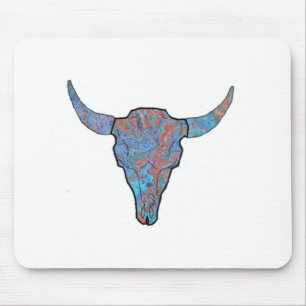 Blåsnäcka Bison Skull Art Musmatta