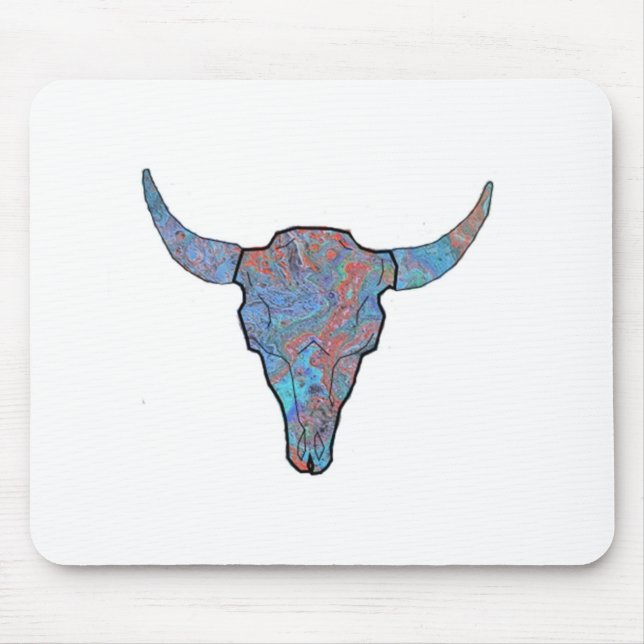 Blåsnäcka Bison Skull Art Musmatta (Framsidan)