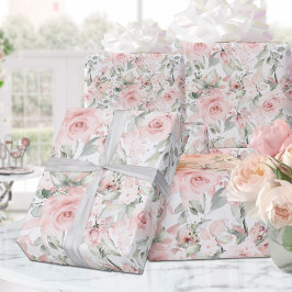 Blåsning av Ro Rosa på vita Bröllop Presentpapper