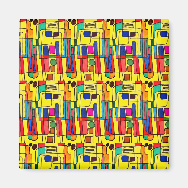 "Blåsning i Vinden " Abstrakt Dishwasher Magnet (Framsidan)