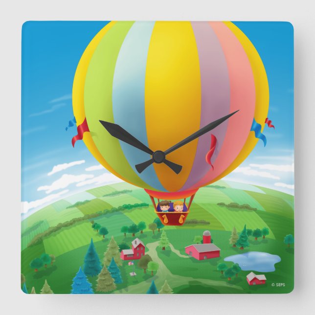 Blåsning i Vinden Fyrkantig Klocka (Framsida)