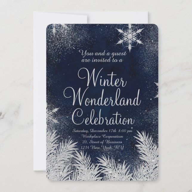 Blåsnowflingföretag i vinterland3 inbjudningar (Framsida)