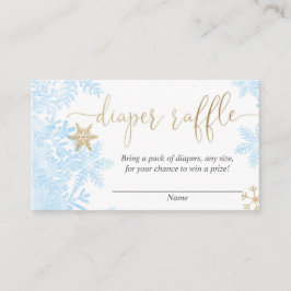 Blåsnowflingor i guld, barndusch, raffel tilläggskort