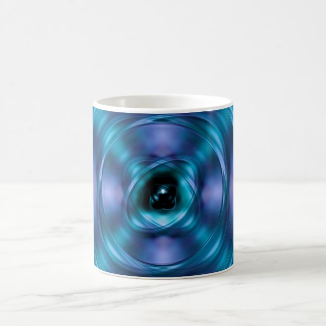Blåsnurrande atom kaffemugg (Center)