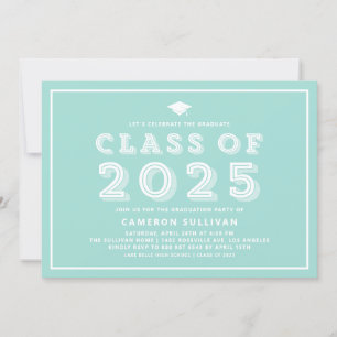 Blåsockelklass för 2024 Retro Studenten Inbjudningar