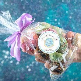 Blåsockerkakor av vattenfärg från köket runt klistermärke