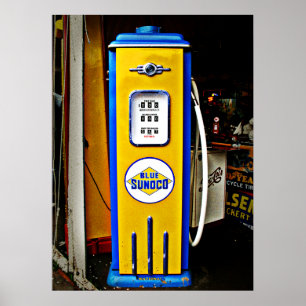 Blåsokosmogpump för vintage poster