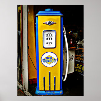 Blåsokosmogpump för vintage poster