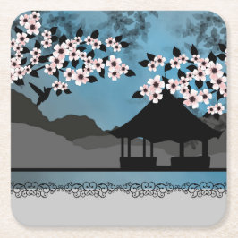 BlåsommarAsien Underlägg Papper Kvadrat