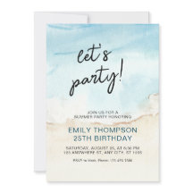 Blåsommarens Låt oss Party-födelsedagsinbjudan