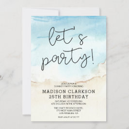 Blåsommarens Låt oss Party-födelsedagsinbjudan Inbjudningar