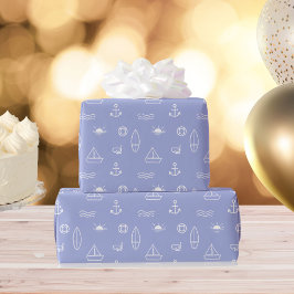 Blåsommarhavssjöskonst Mönster Presentpapper