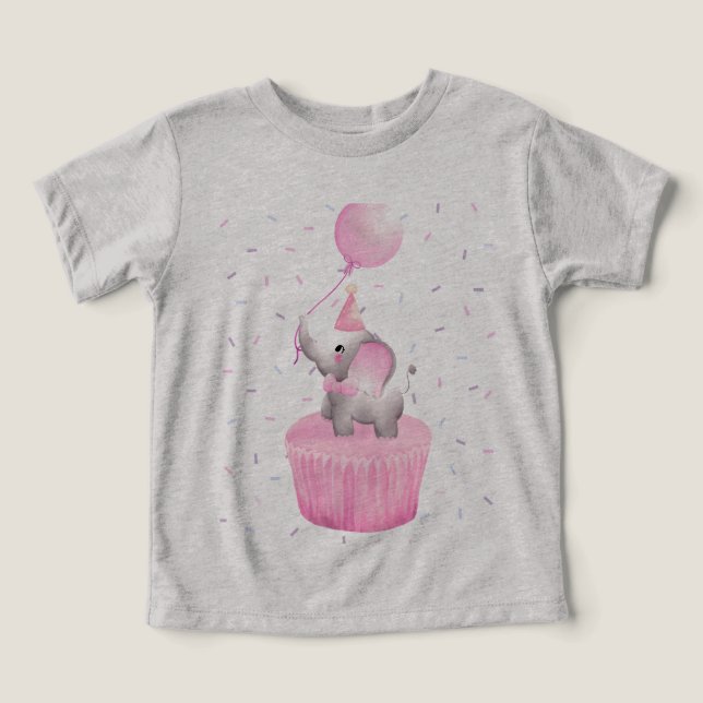 Blåsor på födelsedagen: Elephant with Balloon Cupa T Shirt (Design Framsida)