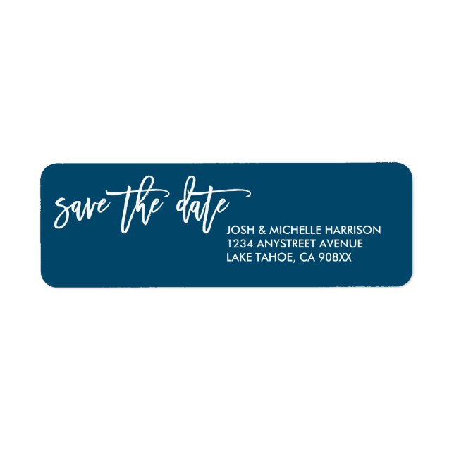 Blåspara datumreturadressetikett returadress etikett (Framsidan)