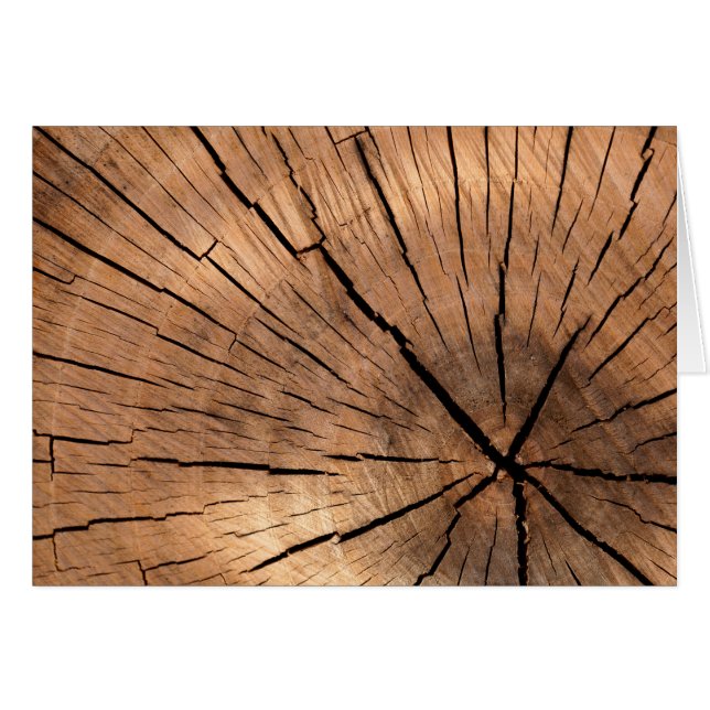 Blåspårad trälogg hälsningskort (Framsidan Horizontal)