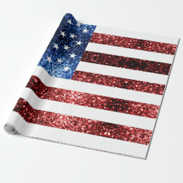 Blåsparkler i USA flagga glitter Presentpapper