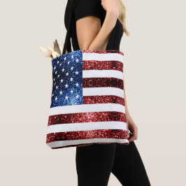 Blåsparkler i USA flagga glitter Tygkasse