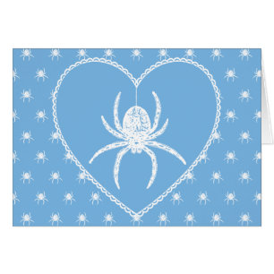 Blåspider Heart Hälsningskort
