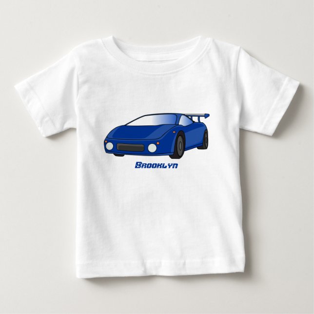 Blåsportbil med flygfolie t shirt (Framsida)