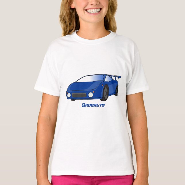 Blåsportbil med flygfolie t shirt (Framsida)