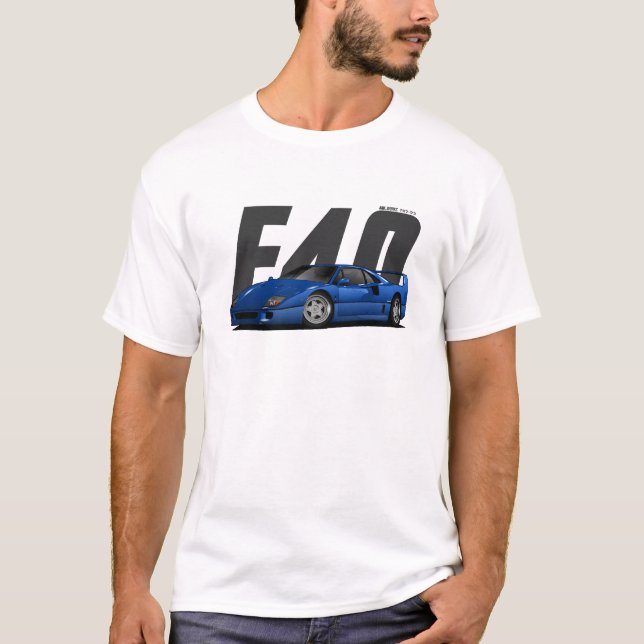 Blåsportsburk, Toppen Retro F40 F-40 T Shirt (Framsida)