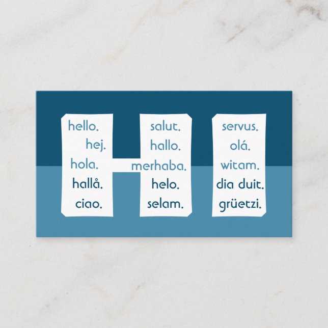 Blåspråkiga rand internationell-hejer visitkort (Framsida)