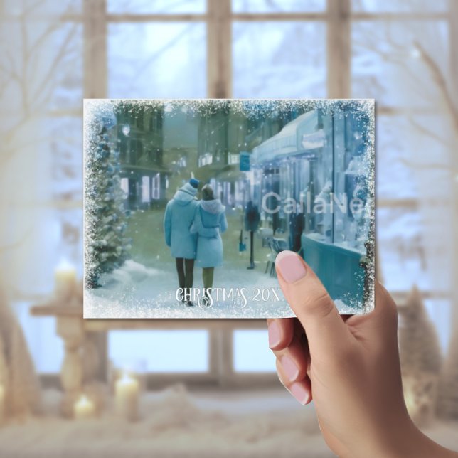 BlåSpruce Magic jul Porträtt vykort (Skapare uppladdad)