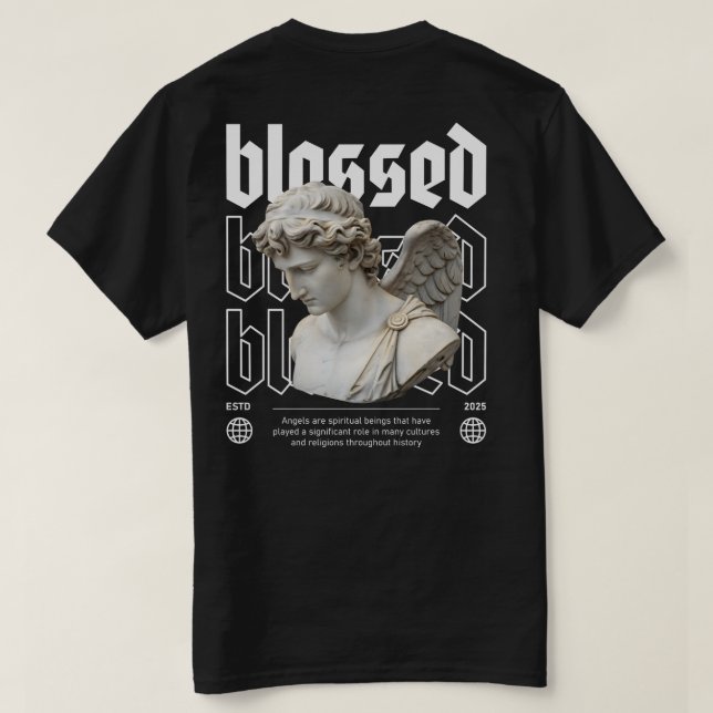 Bläst ängel t shirt (Design baksida)