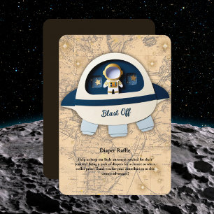 Blast Av! Den moderna Vintagen Astronaut Baby Show Tilläggskort
