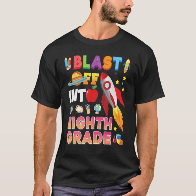 Blast av till 8:e Klass Rocket Back to school Kid T Shirt (Framsida)