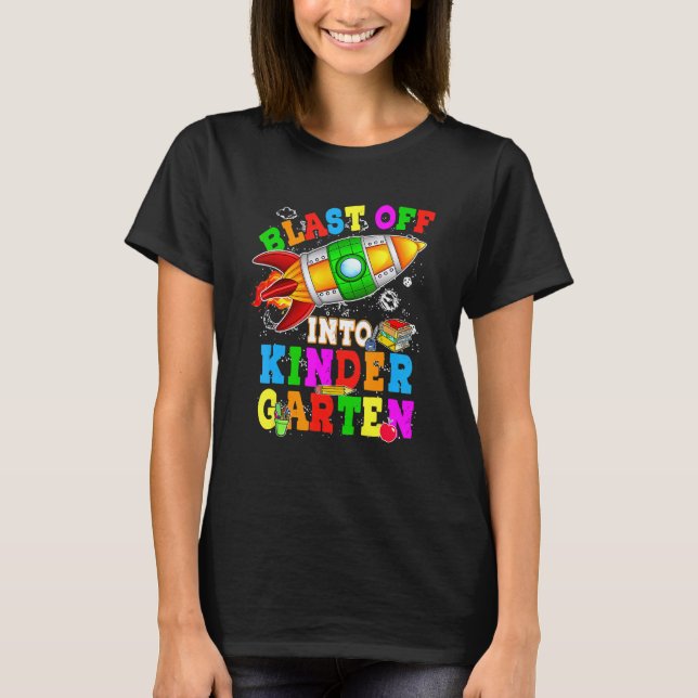 Blast av till Kindergarten Rocket Back to school T Shirt (Framsida)
