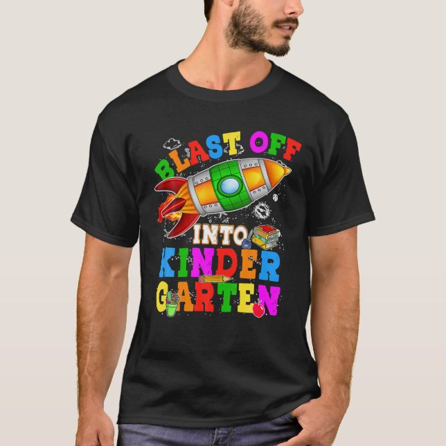 Blast av till Kindergarten Rocket Back to school T Shirt (Framsida)