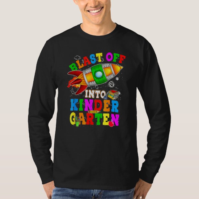Blast av till Kindergarten Rocket Back to school T Shirt (Framsida)