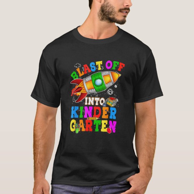 Blast av till Kindergarten Rocket Back to school T Shirt (Framsida)