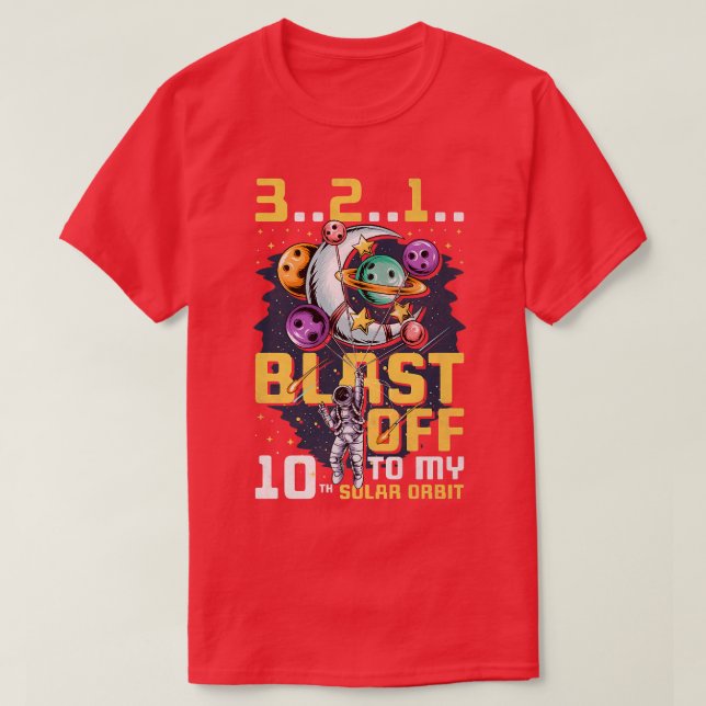 Blast av till min 10:e solbana, 10:e födelsedag so t shirt (Design framsida)