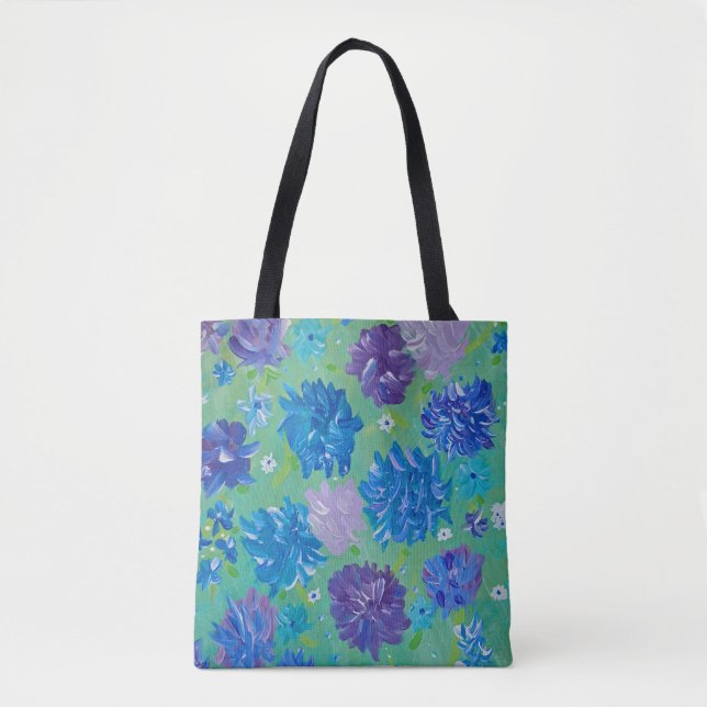 Blåst Blommigt Tote Bag Tygkasse (Framsida)