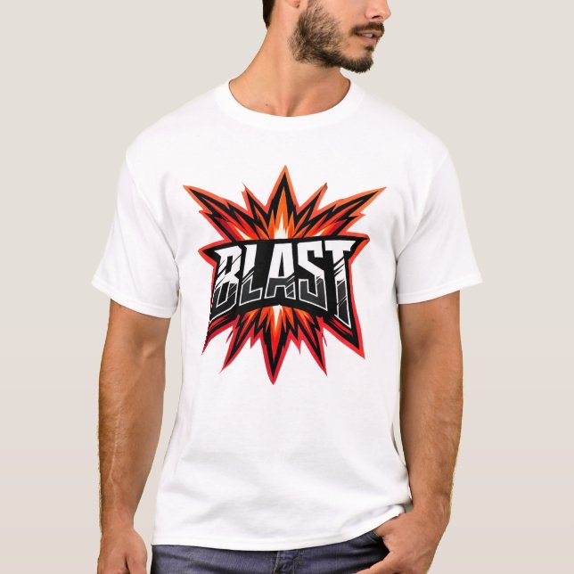 BLAST - Fiery Logotyp for Bold Vibes T Shirt (Framsida)