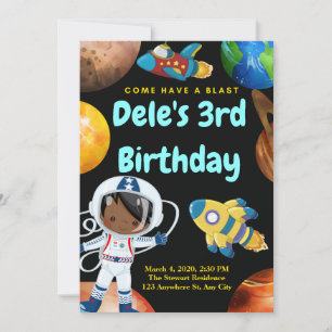 Blast off Birthday-inbjudan