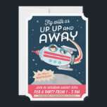 Blast off Birthday Inbjudan<br><div class="desc">Cute-raketerna i inbjudningskorten kring stil barns födelsedag party i rymden</div>