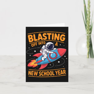 Blast Off In i Ett Nytt Läsår Astronaut Kort