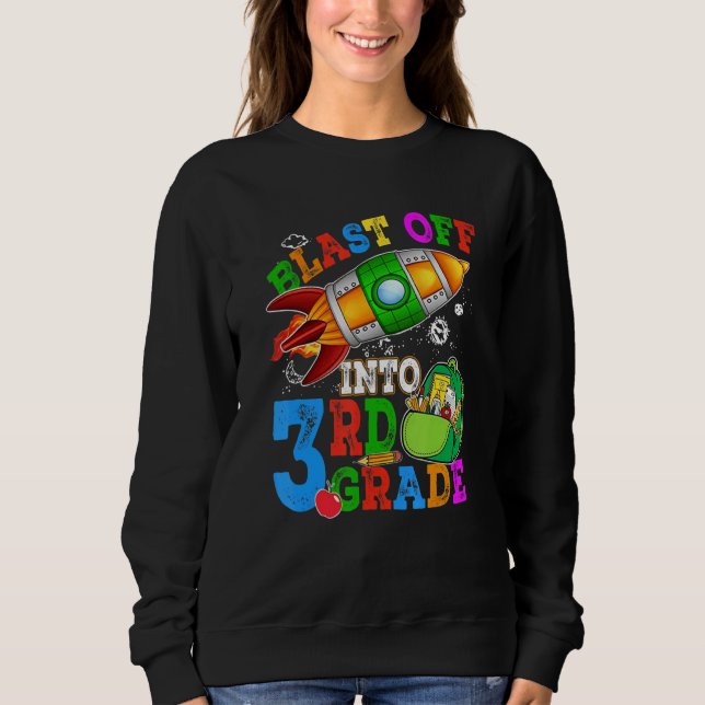 Blast Off Into 3rd Grade Student Teacher T Shirt (Framsida)