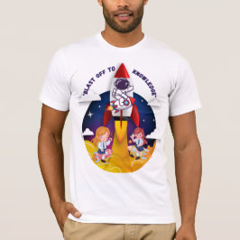 "Blast Off to Knowledge Rocket Schoolgirl T-Shirt" T Shirt