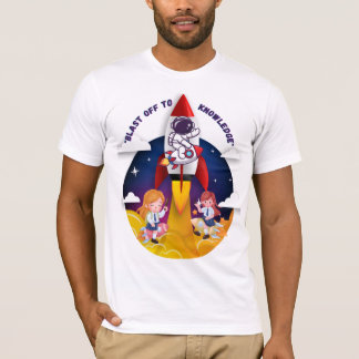 "Blast Off to Knowledge Rocket Schoolgirl T-Shirt" T Shirt